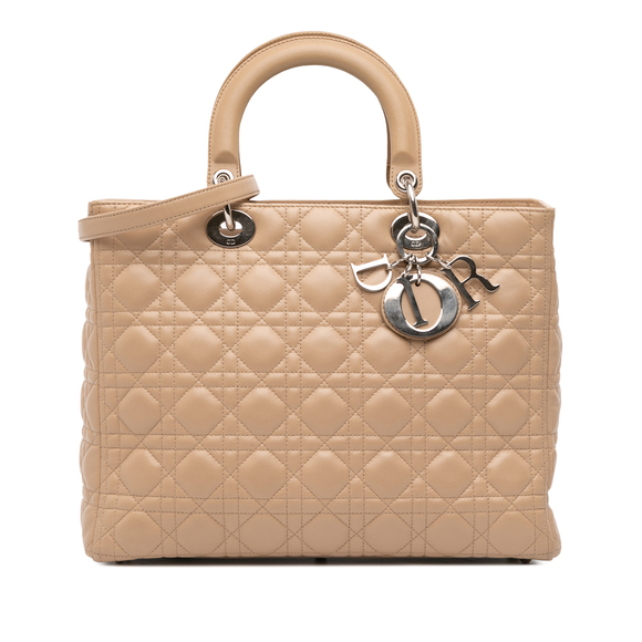 Pre-Loved Dior Large Lambskin Cannage Lady Dior - Picture 1 of 11